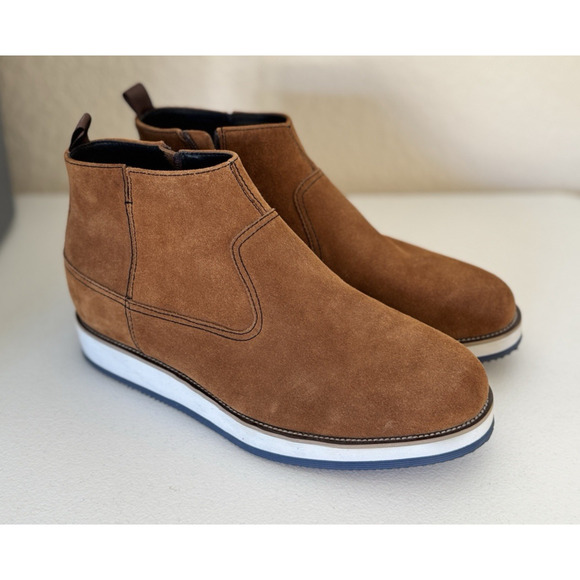 CALTO Mens 10 Invisible Height Increasing Elevator Shoes Nubuck Leather Boots main image 4